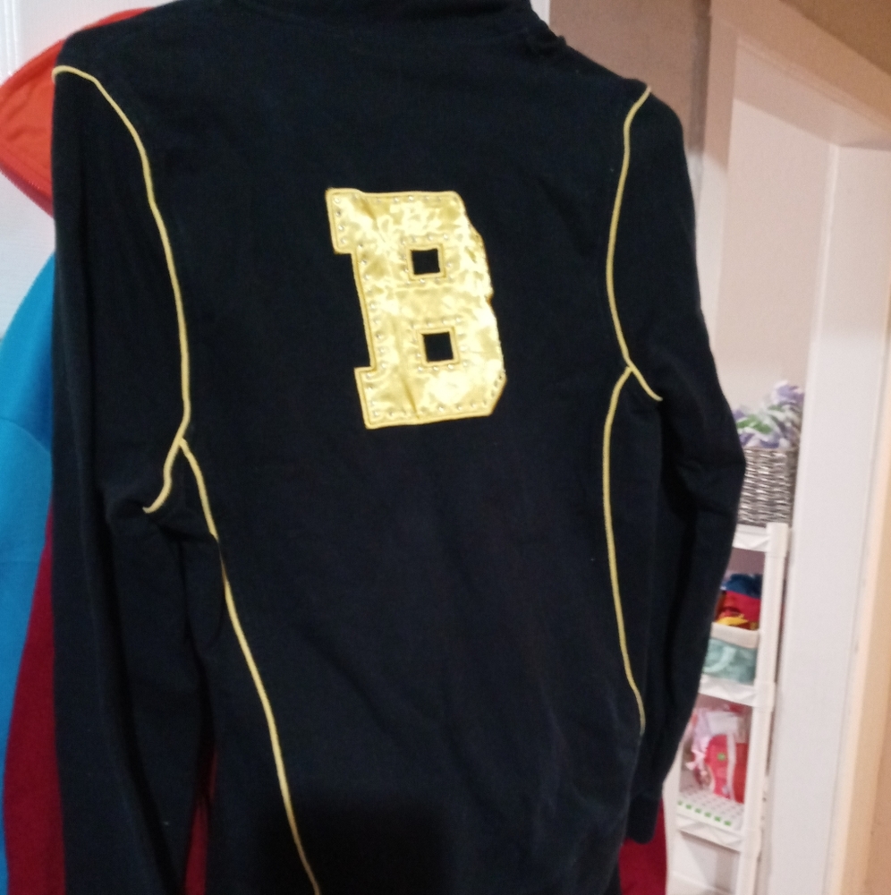 Bcbg zip up jacket bright yellow logos